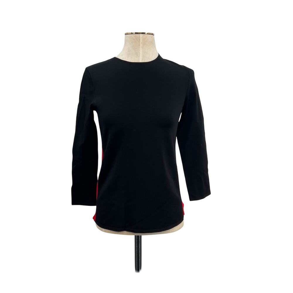 Ralph Lauren Black Label Colorblock Knit‎ Sweater Black Red Womens Medium
